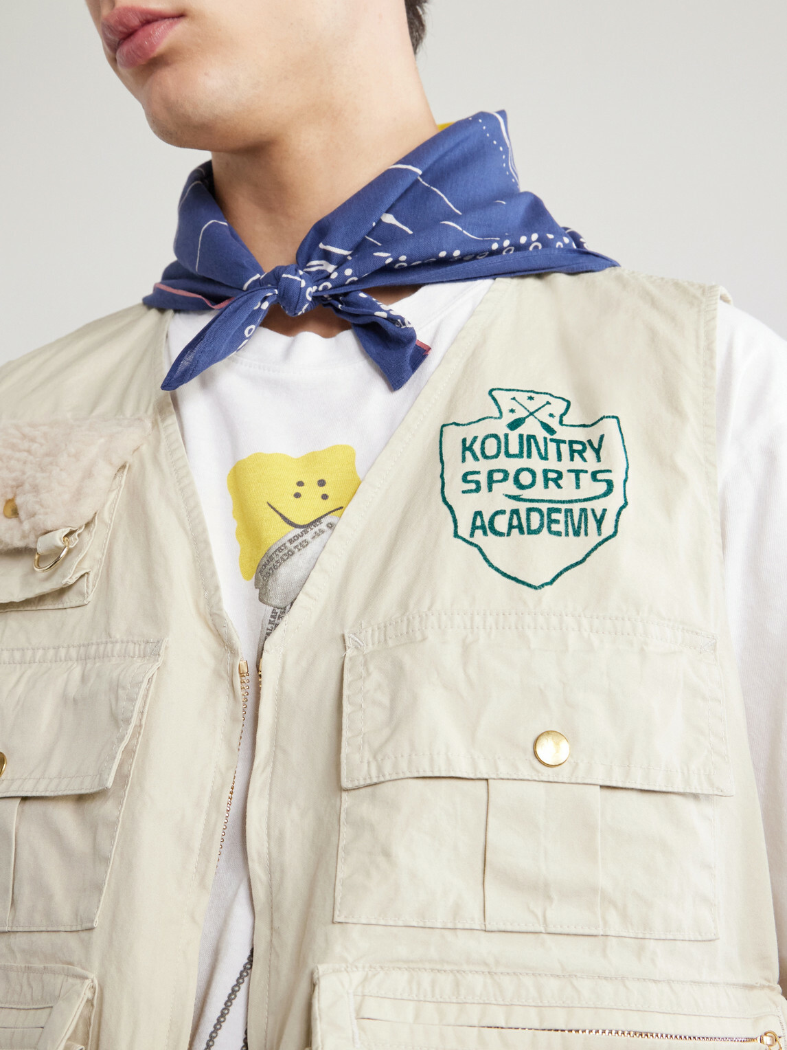 KAPITAL - Cropped Cotton-Blend Poplin Vest - Neutrals