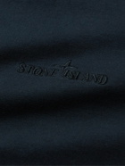 Stone Island - Logo-Embroidered Cotton-Jersey Hoodie - Blue