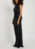 Victoria Beckham Kira Draped Satin-crepe Gown Black