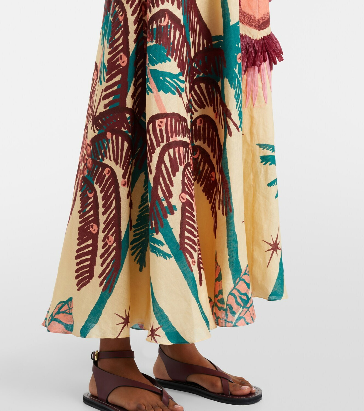 Johanna Ortiz Floral linen midi dress