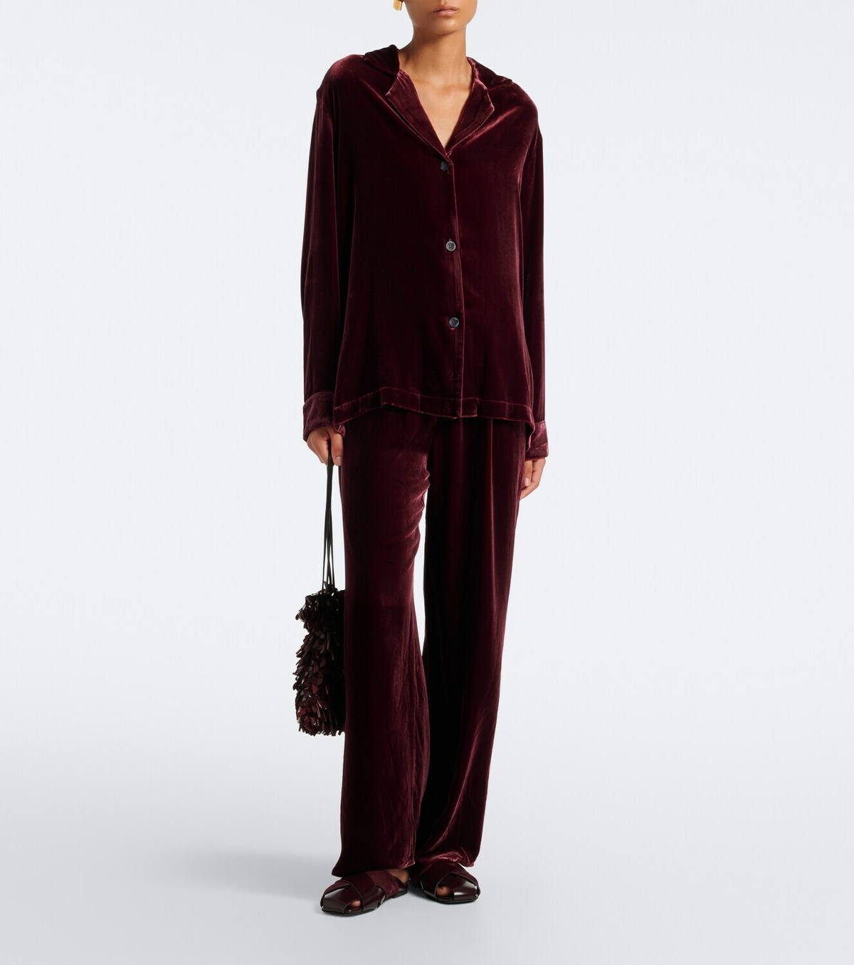 Asceno Calabasas velvet shirt