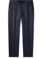 Mr P. - Straight-Leg Linen Drawstring Trousers - Blue