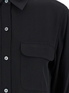 Equipment signature Black Shirt With Patch Pockets In Silk Woman