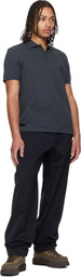 Moncler Gray 'Matt Black' Logo Short Sleeve Polo