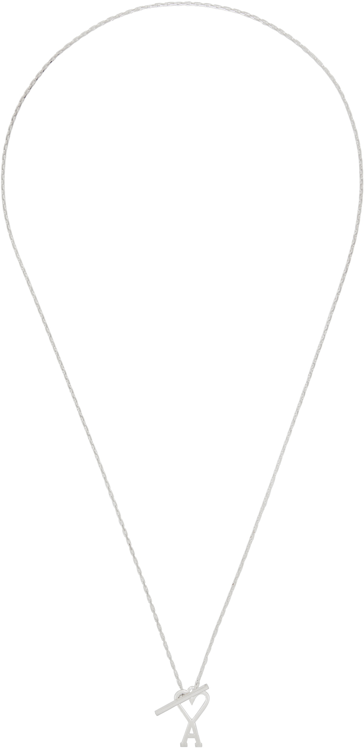 AMI Paris Silver Ami De Coeur Chain Necklace