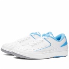 Air Jordan Men's 2 Retro Low Sneakers in White/University Blue/Grey