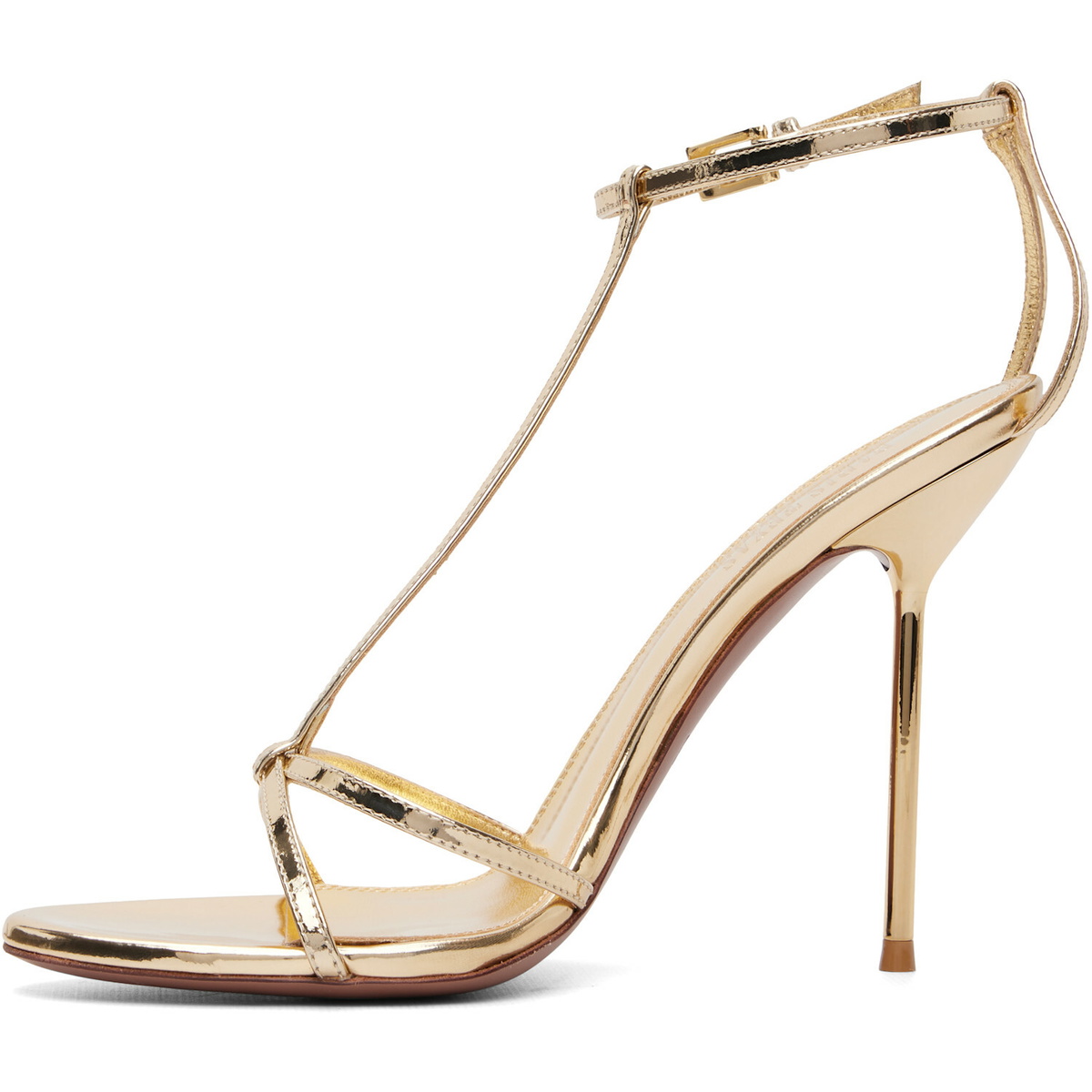 Paris Texas Gold Lidia T-Strap 105 Heeled Sandals
