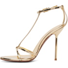 Paris Texas Gold Lidia T-Strap 105 Heeled Sandals