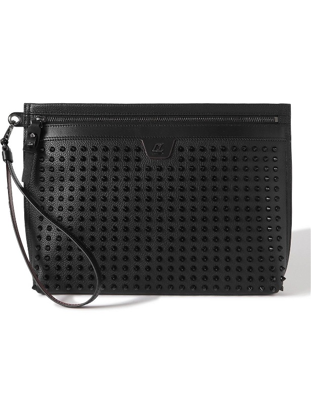 Photo: Christian Louboutin - City Spiked Full-Grain Leather Pouch