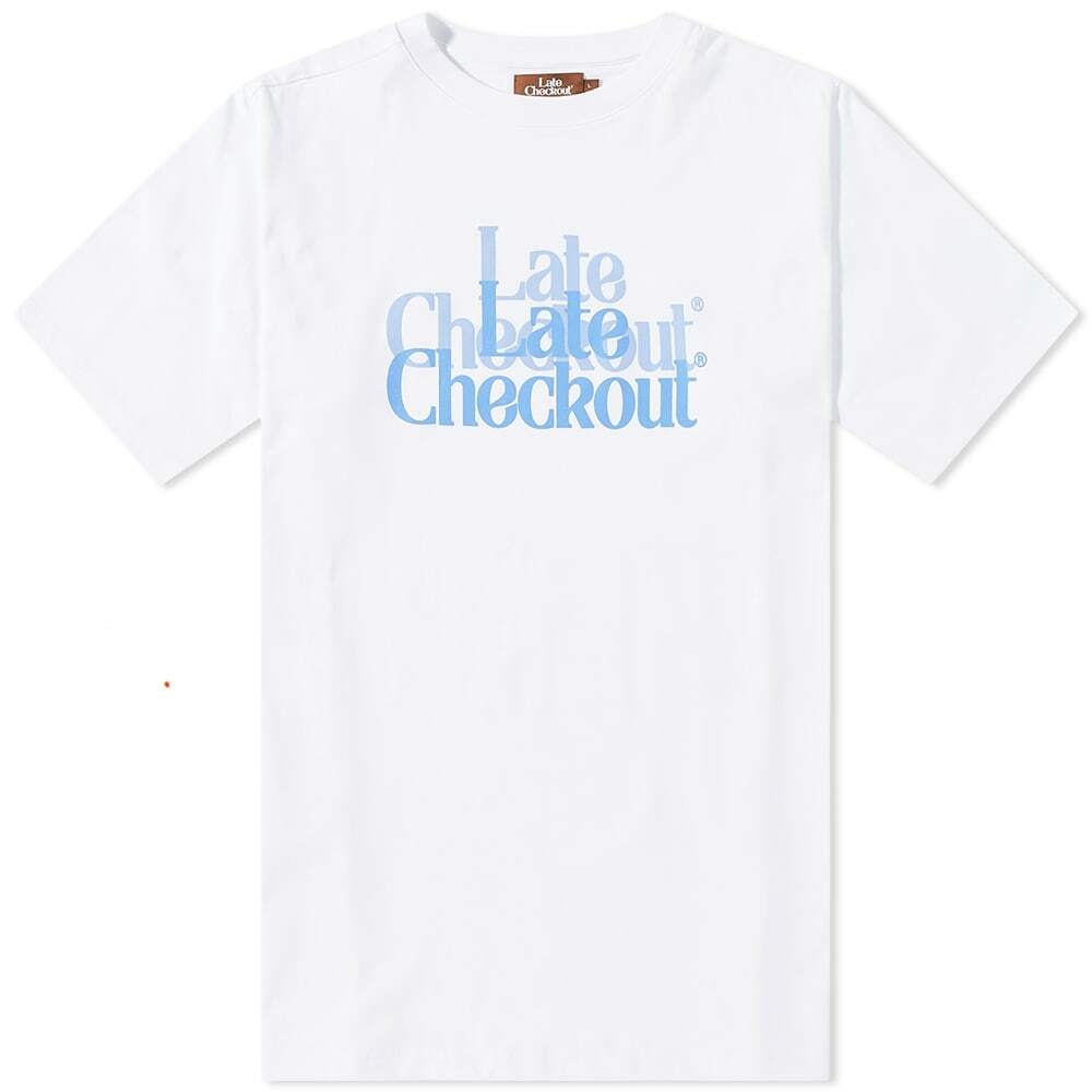 Photo: Late Checkout Men's Double Trouble T-Shirt in Blue/White