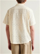 Corridor - Alhambra Camp-Collar Crocheted Cotton-Blend Shirt - Neutrals