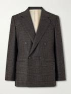 Husbands - Double-Breasted Prince Of Wales Merino Wool-Twill Blazer - Brown