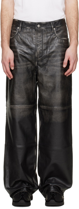 Photo: Ksubi Black Blackjack MAXX Leather Pants