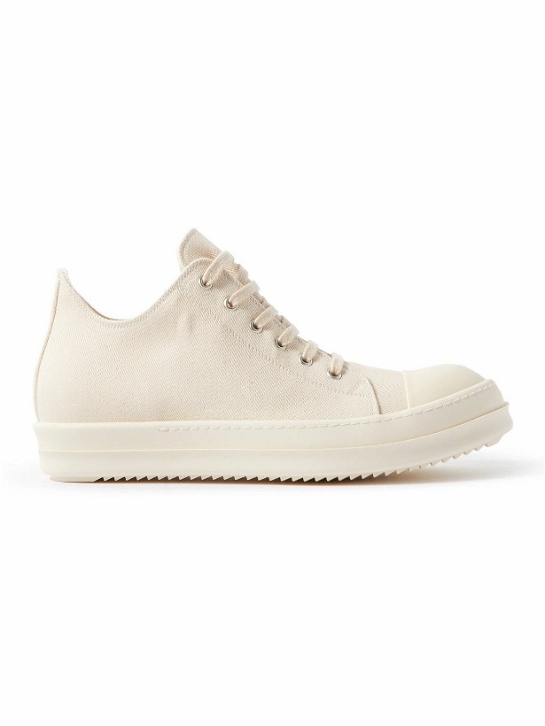 Photo: DRKSHDW by Rick Owens - Rubber-Trimmed Denim Sneakers - White