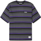 Neighborhood Men's Border Stripe Crew Neck T-Shirt in Black