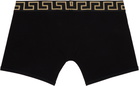 Versace Underwear Two-Pack Black Greca Border Long Boxer Briefs