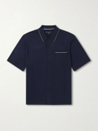 Rag & Bone - Conrad Cotton and Silk-Blend Polo Shirt - Blue