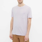 Officine Générale Men's Pigment Dyed Pocket T-Shirt in Violet