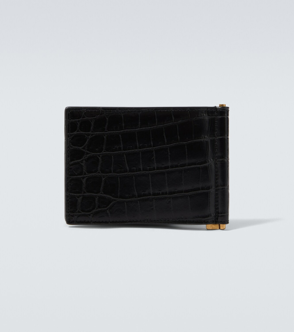 Saint Laurent Tiny Cassandre croc-effect leather wallet