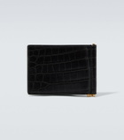 Saint Laurent Tiny Cassandre croc-effect leather wallet