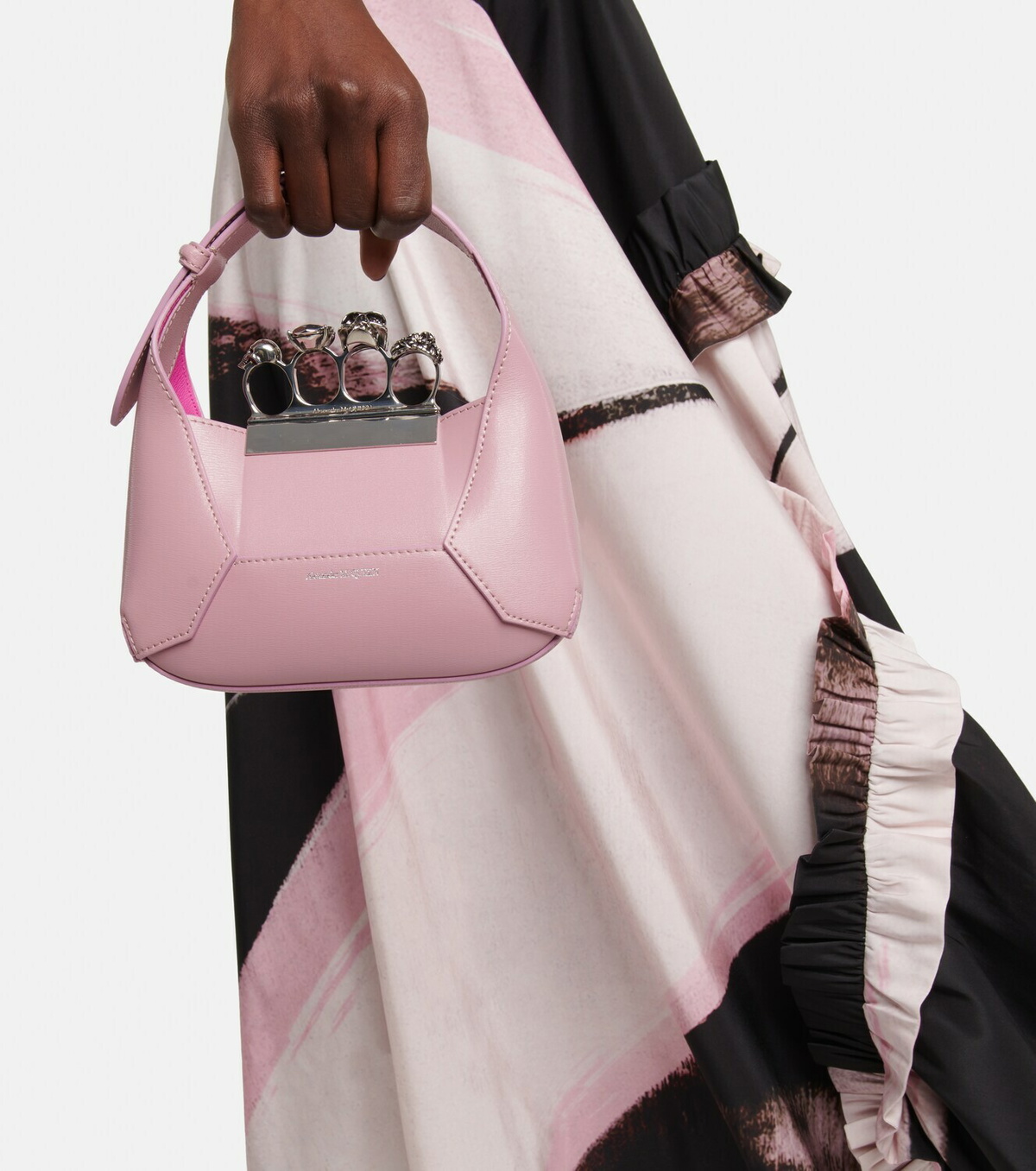 Alexander McQueen leather logo Tote Bag pink