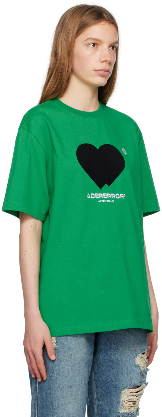 ADER error Green Flocked T-Shirt ADER error