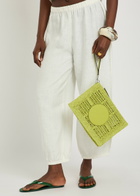Tory Burch Ella Raffia Clutch - Green - One Size
