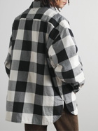 Acne Studios - Logo-Embroidered Checked Padded Cotton Overshirt - Black
