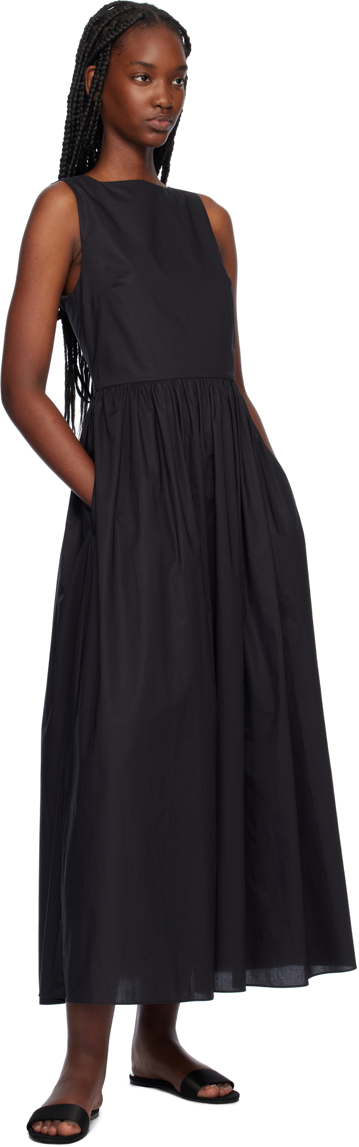 Matteau Black Tie Back Midi Dress