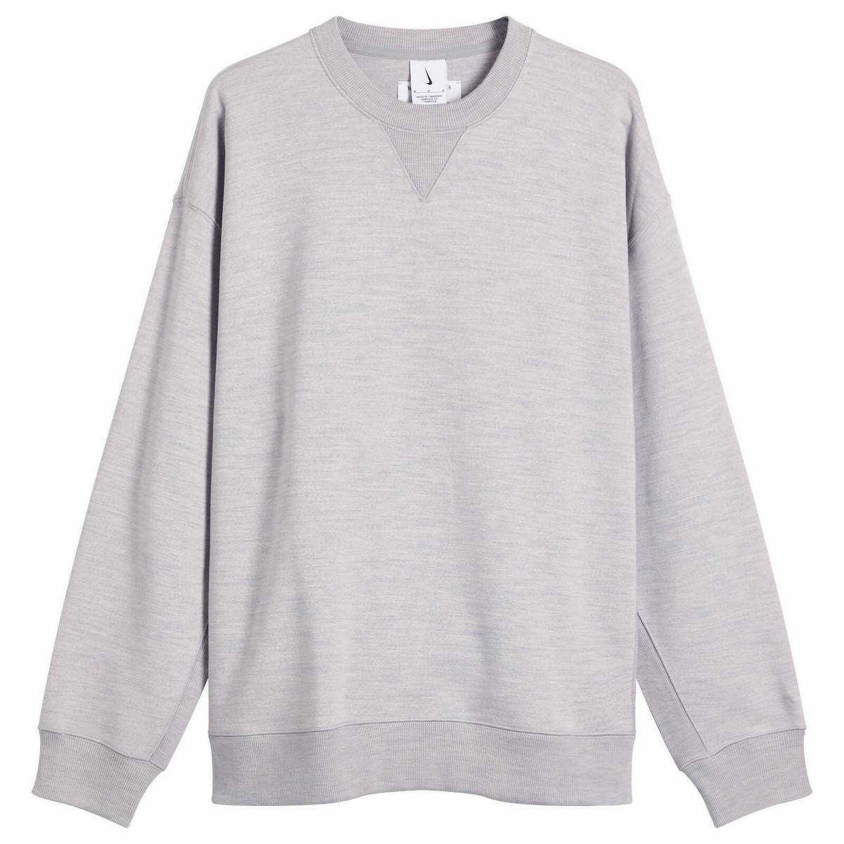 Nike Wool Classics Wool Sweatshirt in Matte Silver/Heather Grey