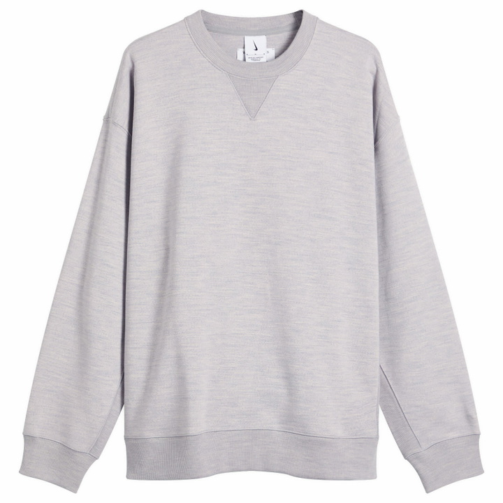 Photo: Nike Wool Classics Wool Sweatshirt in Matte Silver/Heather Grey