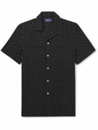 Ralph Lauren Purple label - Camp-Collar Polka-Dot Lyocell Shirt - Black