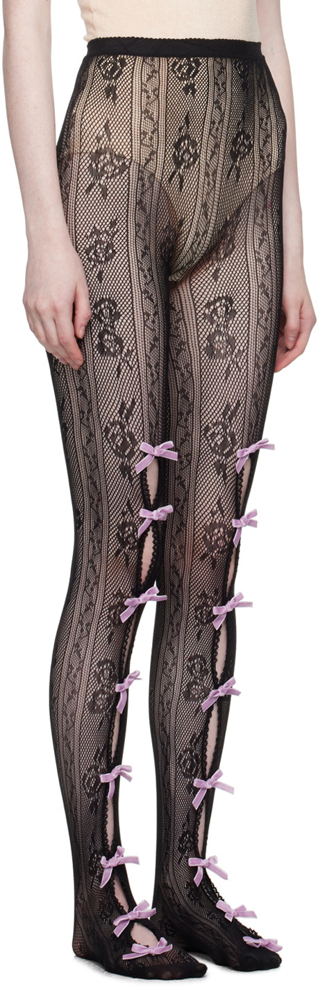 Bowknot Fishnet Stockings & Printed Leggings | SHEIN