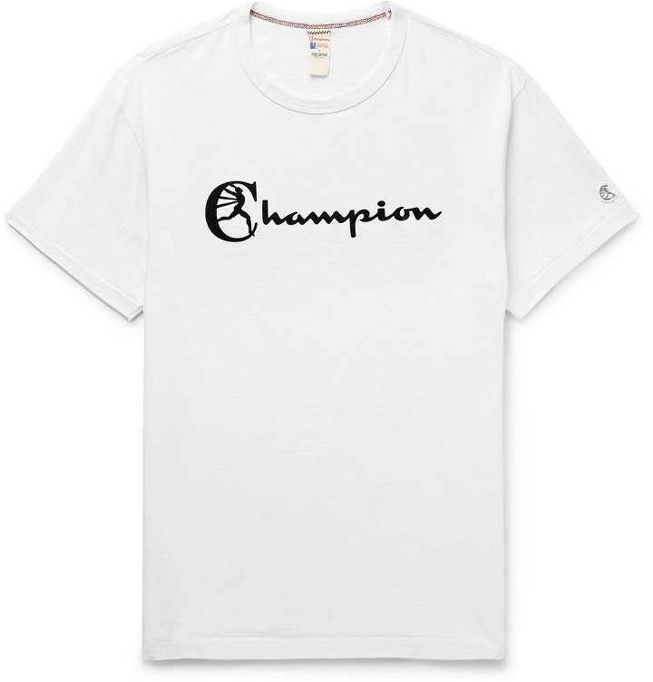 Photo: Todd Snyder Champion - Logo-Print Cotton-Jersey T-Shirt - White