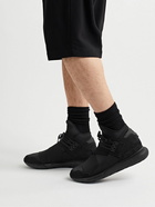 Y-3 - Qasa Suede-Trimmed Neoprene and Webbing High-Top Sneakers - Black