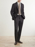 Lardini - Prince of Wales Checked Straight-Leg Wool Trousers - Brown