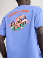 A Kind Of Guise - Basso Ciao a Tutti Logo-Print Cotton-Jersey T-Shirt - Blue