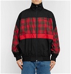 Balenciaga - Panelled Checked Cotton-Poplin Track Jacket - Men - Black