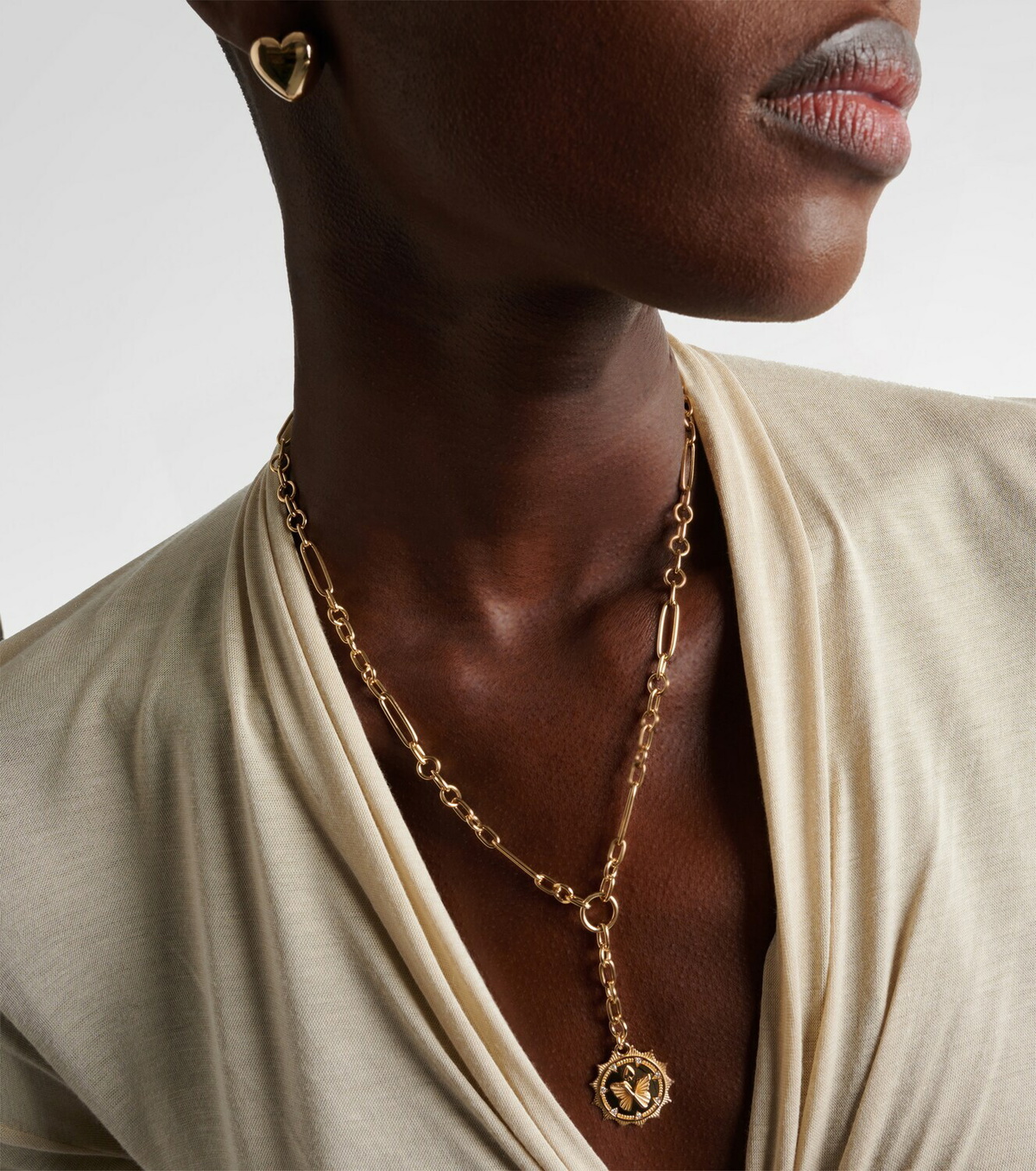 FoundRae Reverie Small 18kt gold pendant necklace with diamonds