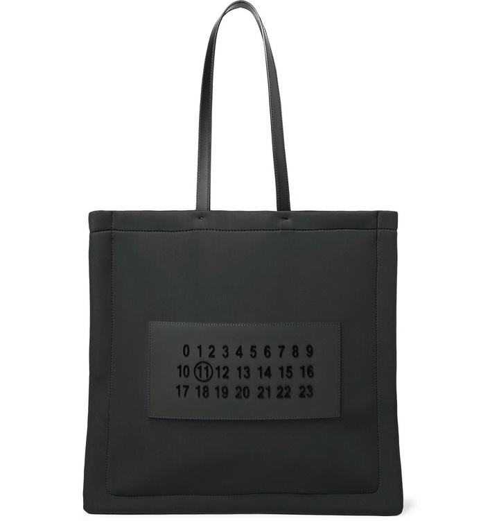 Photo: Maison Margiela - Leather-Trimmed Logo-Appliquéd Neoprene Tote Bag - Black