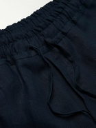 Kingsman - Straight-Leg Linen Drawstring Trousers - Blue