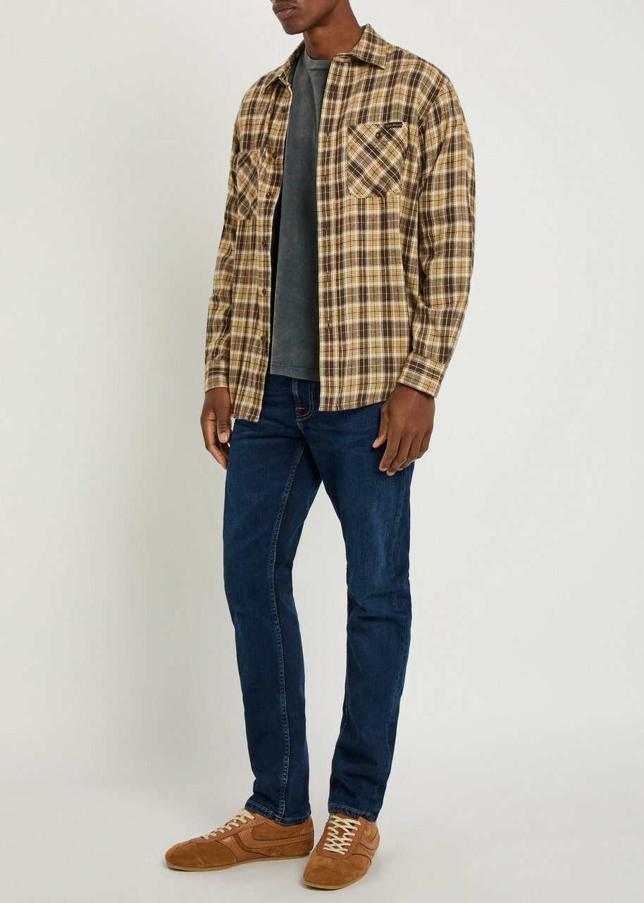 Nudie Jeans Julian Checked Cotton and Linen-blend Shirt Multicoloured 1