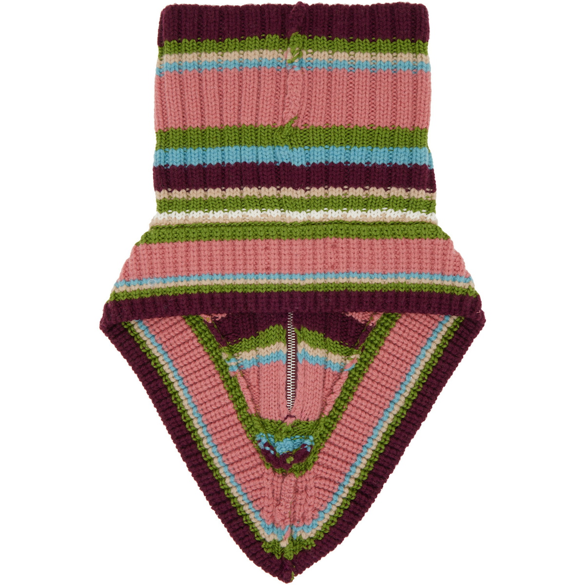Dries Van Noten Multicolor Wool Zip Collar Scarf