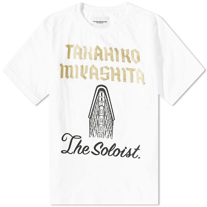 Photo: TAKAHIROMIYASHITA TheSoloist. Men's Logo Pocket T-Shirt in White