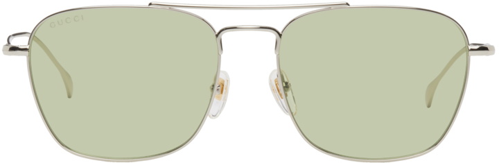 Photo: Gucci Silver Aviator Sunglasses