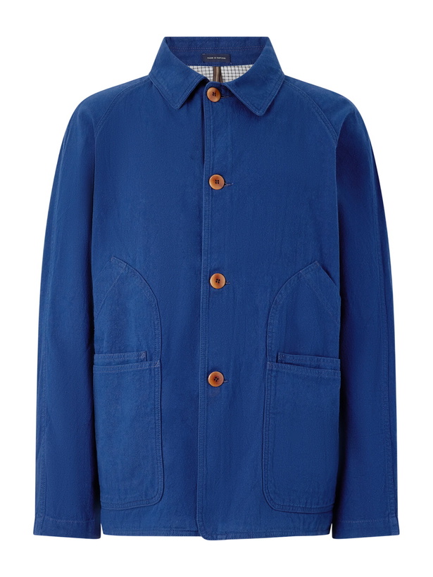 Photo: Drake's - Cotton and Linen-Blend Chore Jacket - Blue
