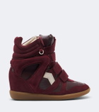 Isabel Marant Bekett leather and suede wedge sneakers