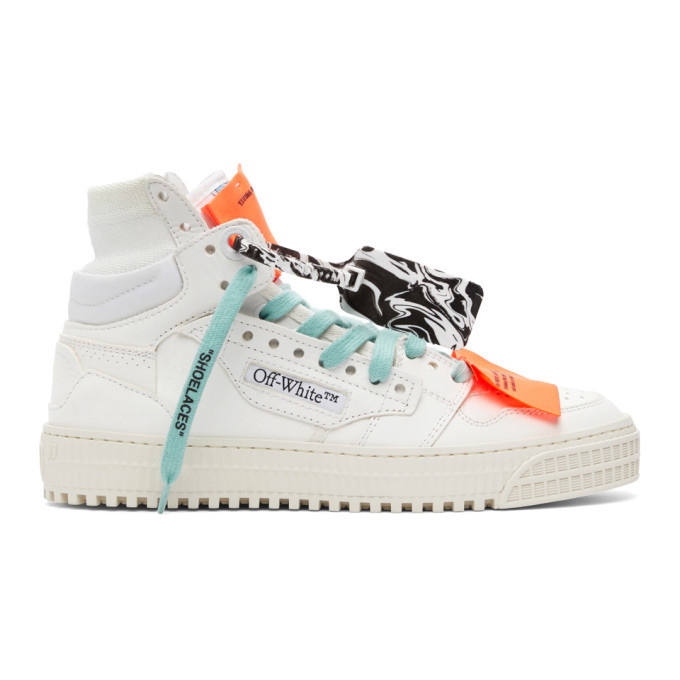 Photo: Off-White White and Purple Off Court 3.0 High-Top Sneakers
