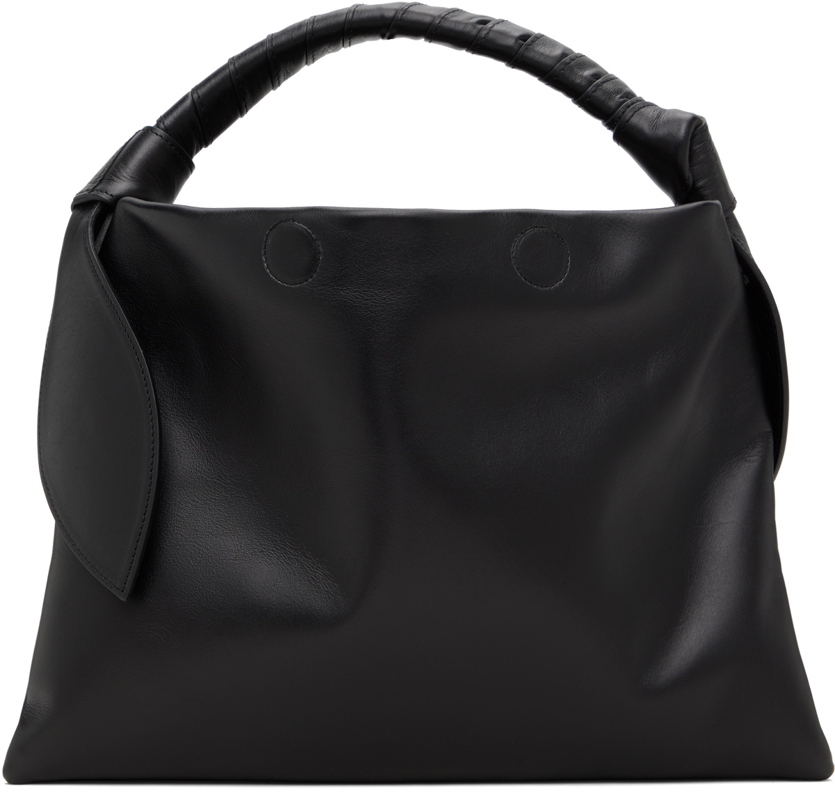 Toga Pulla Black Leather Ribbon Bag Toga Pulla