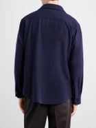 Caruso - Brushed Wool Overshirt - Blue